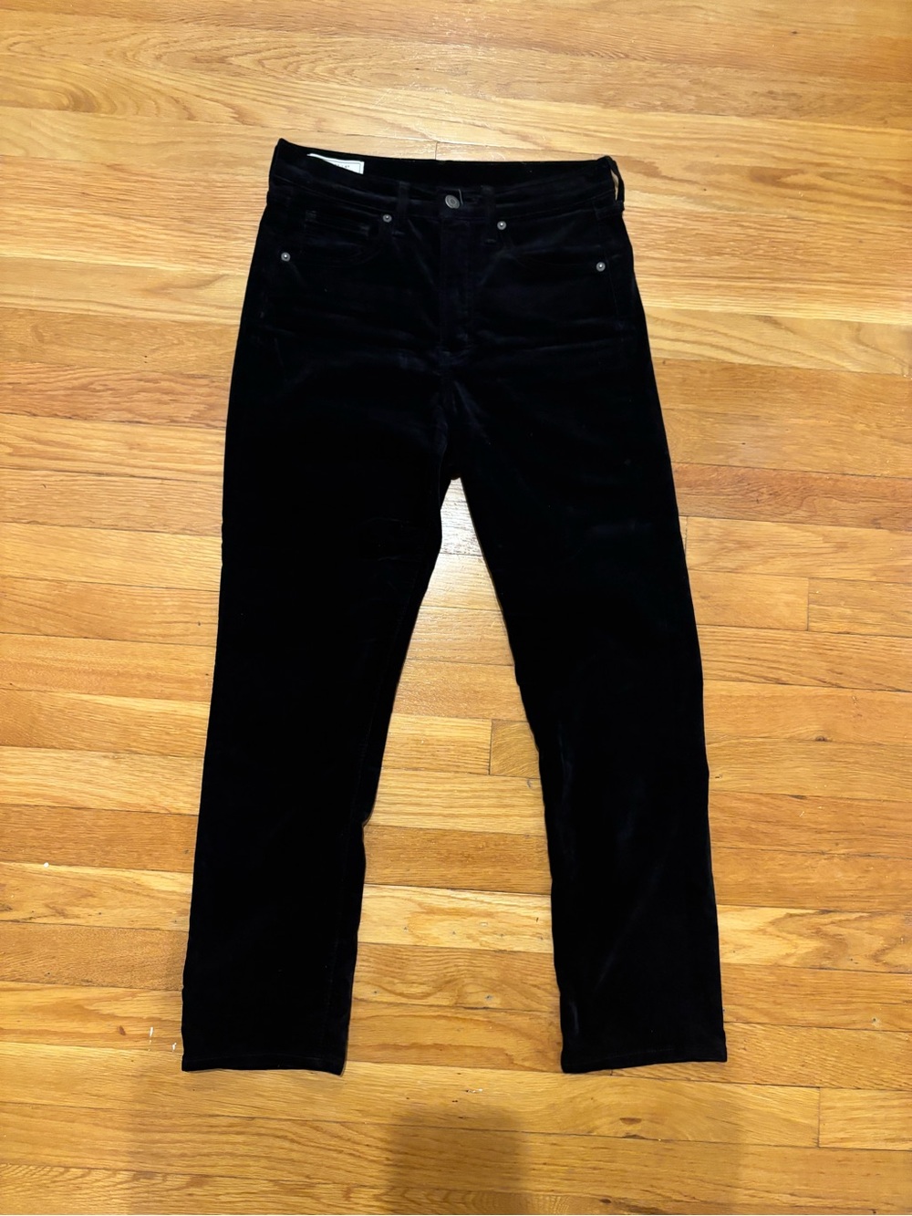 GAP Women’s Vintage Slim High Rise Black Velvet Pants